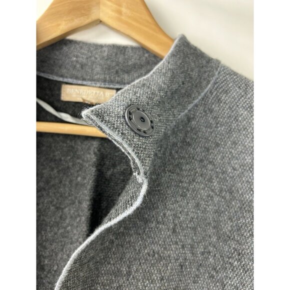 Benedetta B. Size M Merino Wool Cashmere Blend Neck Closure Open Cardigan Italy - Picture 12 of 13